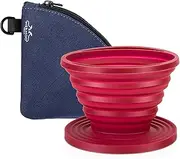MERMOO Collapsible Silicone Pour Over Coffee Dripper - Red Portable Coffee Filter Holder with Bonus Storage Bag | Dishwasher Safe, BPA-Free, Camping & Travel Essential