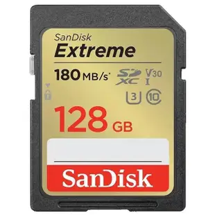 SanDisk 128GB 128G SDXC【180MB/s Extreme】SD 4K U3 A2 V30 相機記憶卡