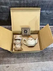 Boyds Bear Mini Tea Set Caitlins Teapot 3 Cups Bearware Potteryworks 02000-65