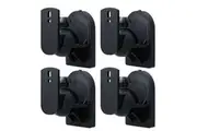 4pc Goobay Satellite Audio Speaker Wall Mount Bracket Home Studio Up To 3.5kg BK