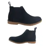 Mens Boots Bata Chelsea Navy Blue Suede Leather Pull on Ankle Boot Gusset