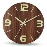 Wood Wall Clock Glow in The Dark,Luminous Wall Clocks with 3D