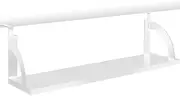 Tandefio Office Cubicle Shelf 24'' Hanging Cubicle Storage Organizer File Hanging Shelf Accessories Storage Organizer Bookshelf with Hooks for Home Desk (White)