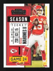 2x 2020 Panini Contenders Patrick Mahomes Season Ticket #2 QTY 2