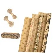 Wrapping Paper Rolls with Tags and Jute String - Mini Roll - 17 inches x 10
