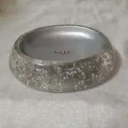 Nicole Miller NY Bathroom Soap Dish Lucite Silver Glitter Oval Vintage Retro NOS