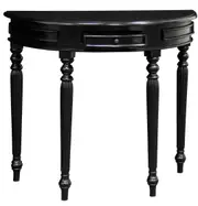 CT Midnight Noir Turn Legs Half Round Sofa Table