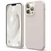 Premium Silicone Phone Case For iPhone 12 Pro Max Shockproof Microfiber Lining - Beige Cream White