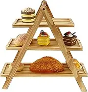 3 Layers Cupcake Stand Wood Cupcake Display Stand Elegant Dessert Display Tree Tower Rustic Farmhouse Wooden Serving Tray Tiered Cake Holder for Birthday Wedding Parties