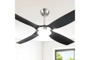 Ceiling Fan 52'' DC Motor Light Remote Control 5 Wind Speeds LED Light (Black)
