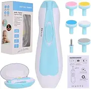 Baby Nail Trimmer with Replacement Pads Set, Electric Baby Nail File, Baby Nail Clippers, Safe Baby Grooming Kit, Whisper Quiet with LED Light, for Newborn, Toddler and Adult Fingernails Care (Blue, Baby Nail Care)
