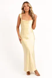 [PUP26] Margot Maxi Dress - Lemon S Yellow