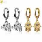 1pc Cz Crystal Fishbone Earrings Elephant Hamsa Hand Earring Women Fashion Jewel