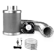 4" Green Fingers Ventilation Kit Fan Hydroponics Grow Tent Kit Carbon Filter Duct