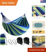 Sturdy Cotton Hammock with Tree Straps - Supports 660 lbs for Camping & Relaxing
