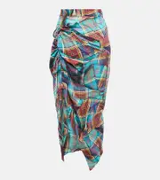 [Vivienne Westwood] Vivienne Westwood Panther tartan gathered midi skirt AU 8 multicoloured