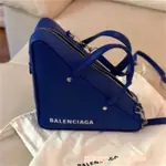 精品現貨 BALENCIAGA476975TRIANGLEDUFFLES小三角形兩用包 藍色