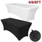 4FT 6FT 8FT Rectangular Spandex Stretch Tight Fit Table Cover Trestle Tablecloth
