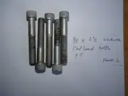 3/8 X 2 1/2 INCH WHITWORTH CAP HEAD BOLTS X 5 - FREEPOST - drawer two