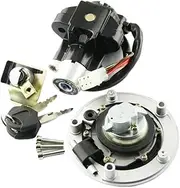 YCBFGAZATK Motorcycle Ignition Key Switch Fuel Gas Cap Seat Lock Kit Fit for Suzuki GSXR600 GSXR600X 20th Anniversary 37101-16860 37101-16840
