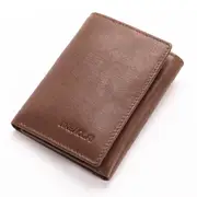 Men Leather Minimalist Tri-fold Wallet Classic Vintage Multicard Card Holder