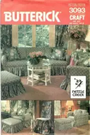 Butterick 3093 Home Decorating Furniture Cover Sewing Pattern UNCUT 1985