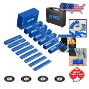 Durable Aluminum Height Gauge Set - 15 Precision Blocks for Router & Table Saw