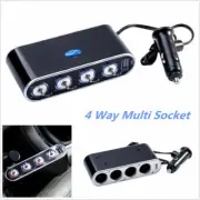 USB Port 4 Way Car Cigarette Lighter Socket Splitter DC 12V/24V Charger Adapter