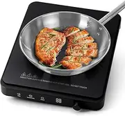 Portable Induction Cooktop, 2200W Countertop Burner Hot Plate, Electric Induction Cooker with 9-Level Power Adjustment & 30-Minute Timer, Auto-Shut-Off, LED Display, Auto Pot Detection(w/AU Adapter)