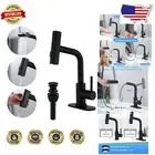Premium Matte Black Bathroom Sink Faucet with Versatile Pull-Down Sprayer
