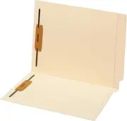 Globe-Weis/Pendaflex 100% Recycled End Tab Fastener Folders, 2-Inch Embedded Fasteners, Letter Size, Manila, 50 Folders Per Box (44115R)