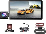 Car DVR 3 Cameras 4.0 Inches Dash Cam Car Video Recorder Auto Registrator Dvrs Dash Cam with 3 Ways Cameras 24h Parking Monitor(3 Channel DVR,No SD Card)