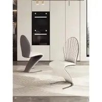在飛比找ETMall東森購物網優惠-不銹鋼椅子現代簡約輕奢靠背椅設計師造型餐桌椅白色北歐餐椅家用