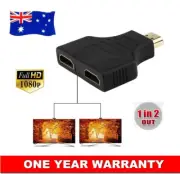 HDMI v1.4 Male to Dual Female 1 to 2 Way Splitter Adapter Connector For HDTV AU