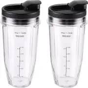 4 Pieces Ninja Blender Cups Replacement Parts 24Oz with Lids Upgraded Blender Cu