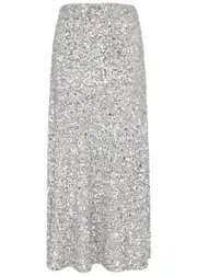Alice + Olivia Maeve Sequin-embellished Midi Skirt - Silver - 8 (UK12 / M) 8 (UK12 / M)