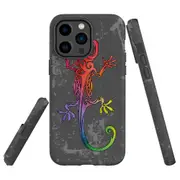For iPhone 14 Pro Case Tough Protective Cover, Colorful Lizard
