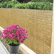 Natural Bamboo Fence Roll, Eco-Friendly Garden Reed Fencing,Patio Privacy Screen,Hand Woven Roller Blinds,Balcony Privacy Protection Screen,Plant Pool Fence (Size : W130xH600CM(4.3x19.7ft))