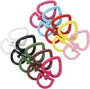 SHINEOFI 10pcs Peach Heart Spring Buckle Key Chain Key Tags with Labels Key Ring with Label Swivel Clasp Carabiner Lobster Clasp Lobster Chain Keychain Gold Snap para Clasps Clip Zinc Alloy
