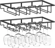 Wtiujhg Wine Glass Rack, 2 Pack Under Cabinet Stemware Rack Wine Glass Holder...
