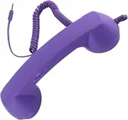 Retro Telephone Handset, 3.5mm Cell Phone Receiver Mic, Microphone Speaker Vintage Retro Telephone Handset for Smartphone (Black) (Pink) (Purple)