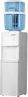 Devanti Water Dispenser Top Loading Cooler for Office Home Living Room Indoor, Chiller 22L Bottle Stand Ceramic Filter Tap Purifier Container, Freestanding White 2 Temperature Settings