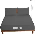 OKOHEY Grounding Fitted Sheets with 15Ft Earthing Cord, Queen Size, 90% Organic