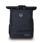 Tosca Roll Top Backpack Rucksack Outdoor Travel Bag Adjustable Strap Black