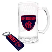 AFL Stein And Opener Set - Melbourne Demons - Drink Cup Mug - Retail Boxed