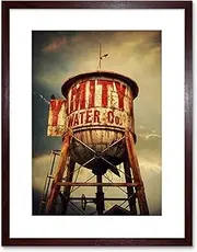Photo Composition Antique Retro Water Tower Rusty Framed Wall Art Print