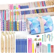 116 PCS Crochet Hooks Sets Ergonomic Kits with Storage Bag & Crochet Needle Acce