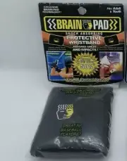 Brain-Pad Protective Wristband Adult Youth Black Absorbs Sweat/ Impacts