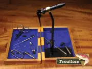 STANDARD TOOL KIT WITH PEDESTAL BASE VISE IN WOODEN CASE - NEW FLY TYING TOOL