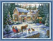 57 * 44cm DIY Handmade Cou ed Cross Stitch Needlework Set Embroidery Kit Scenery Home Decoration 14CT